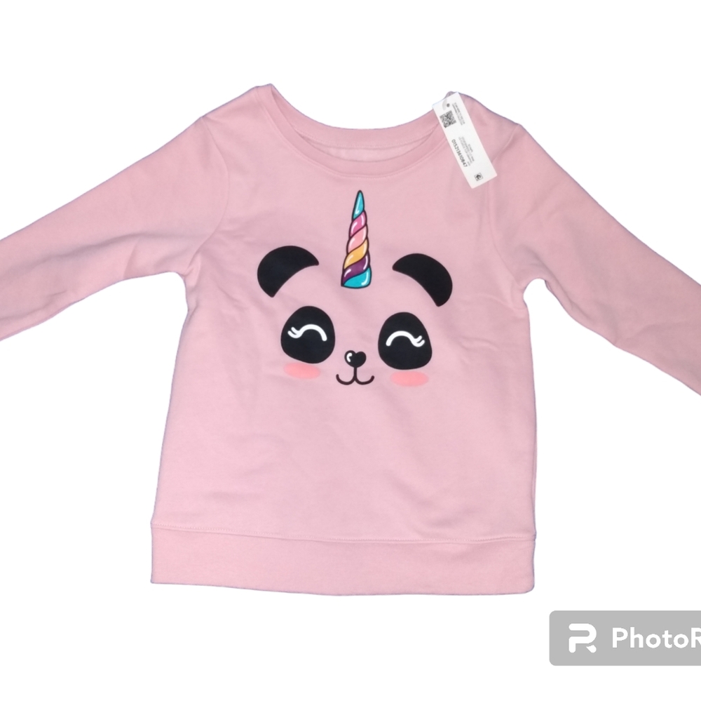 Girl's Panda Unicorn Fleece Sweatshirt